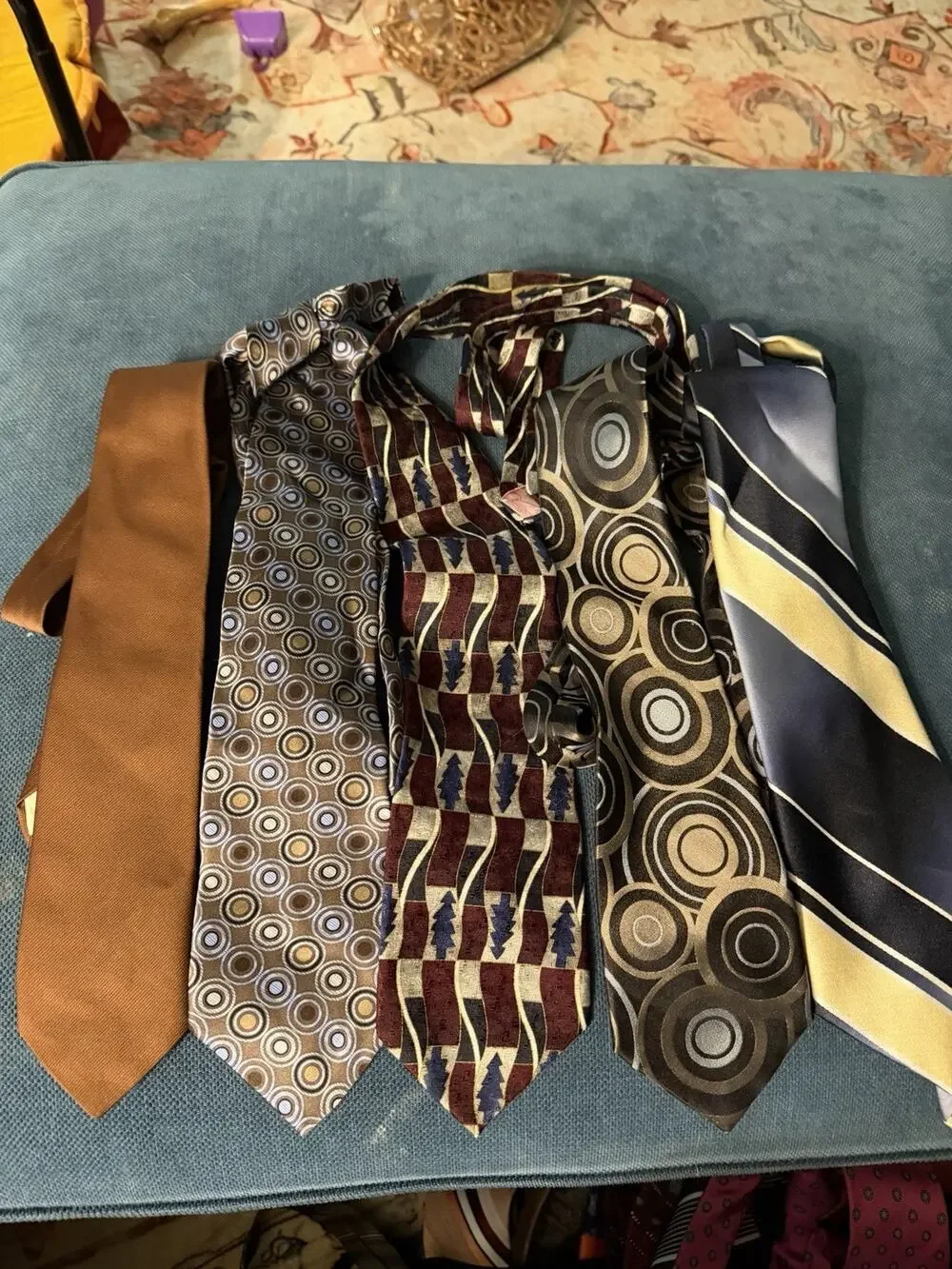 Vintage 60s Thru Y2k Necktie Lot of 60 Silk, Cotton, Fat, Poly, Abstract, Stripe